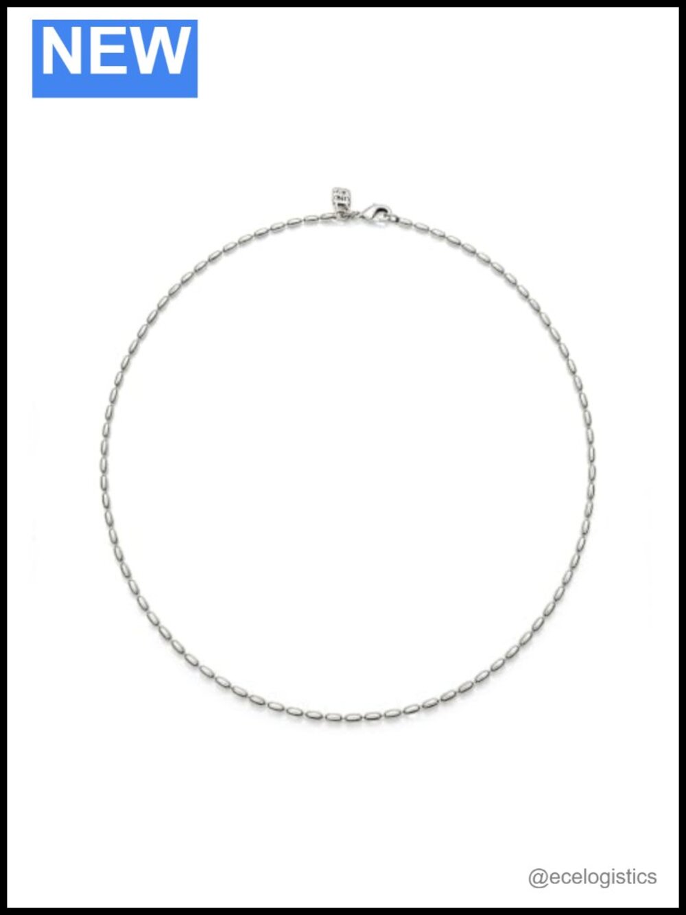 Sterling Silver Plated Oval Chain Necklace 16-18" Adjustable Layering